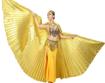 NEW Open or Close Professional Fairy wings Egypt Belly Dance Costumes Isis Wings 