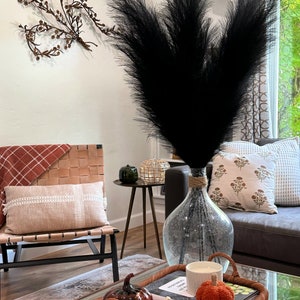 5pcs Artificial Pampas Grass Large Tall Fluffy Faux Bulrush Reed Grass for  Vase Filler Living Room Kitchen Wedding Boho Decor
