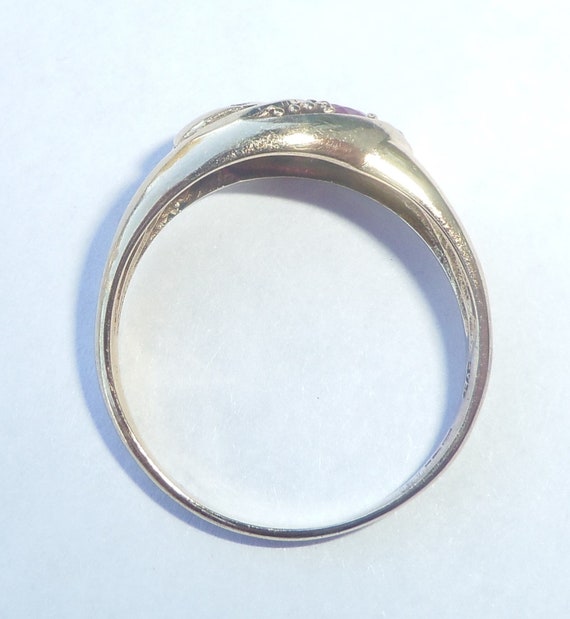 9ct Gold Ruby & Diamond Double Snake Ring, Size S - image 7