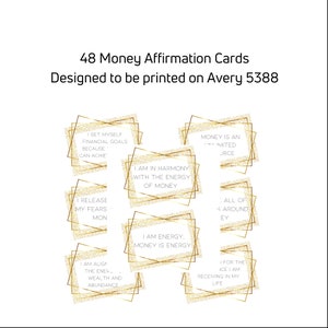 48 Money Affirmation Cards | Affirmation Cards | Money Affirmation | Law of Attraction Cards