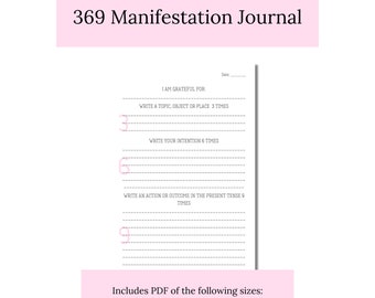 369 Manifestation Journal Printable: PDF Guide