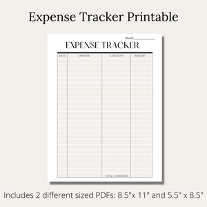 Expense Tracker Printable | Expense Tracker | Planner Printable