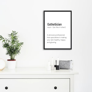 Esthetician Definition | Esthetician Wall Art | Skincare | Spa Wall Art | Salon Wall Art | Spa Decor Print | Spa Decor