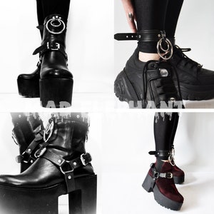 Shoe decor cuffs harness leather boot bracelets boot bling