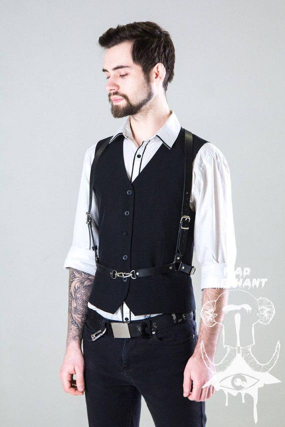 Fashion Body Harness Leather Bondage Suit Mens Braces Belts -  Israel