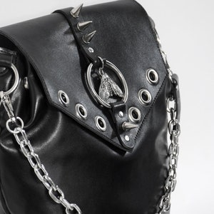 Leather Gothic Bag Top Handle Bag With Death Head Hawk Moth - Etsy