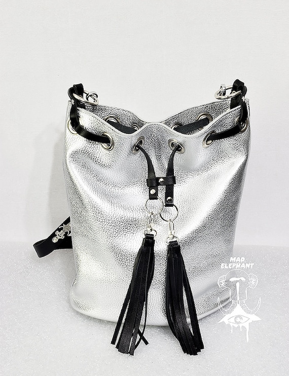 black silver purse