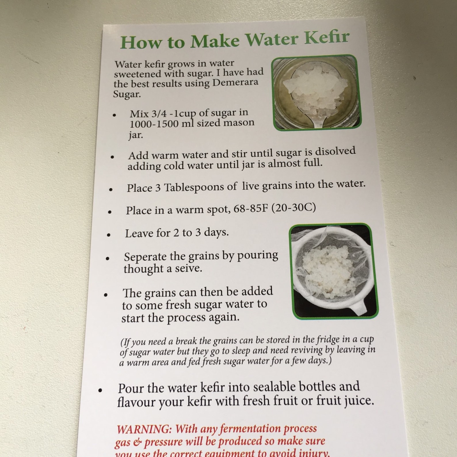 1 TBS Dehydrated Water Kefir Grains With Instructions Etsy