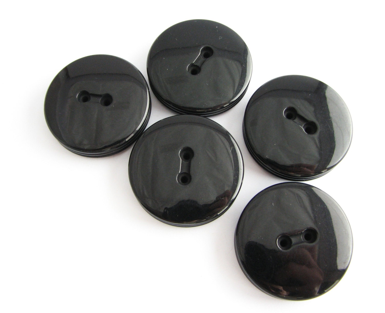 Big black coat buttons 5 0r 6 plain black buttons for wool Etsy