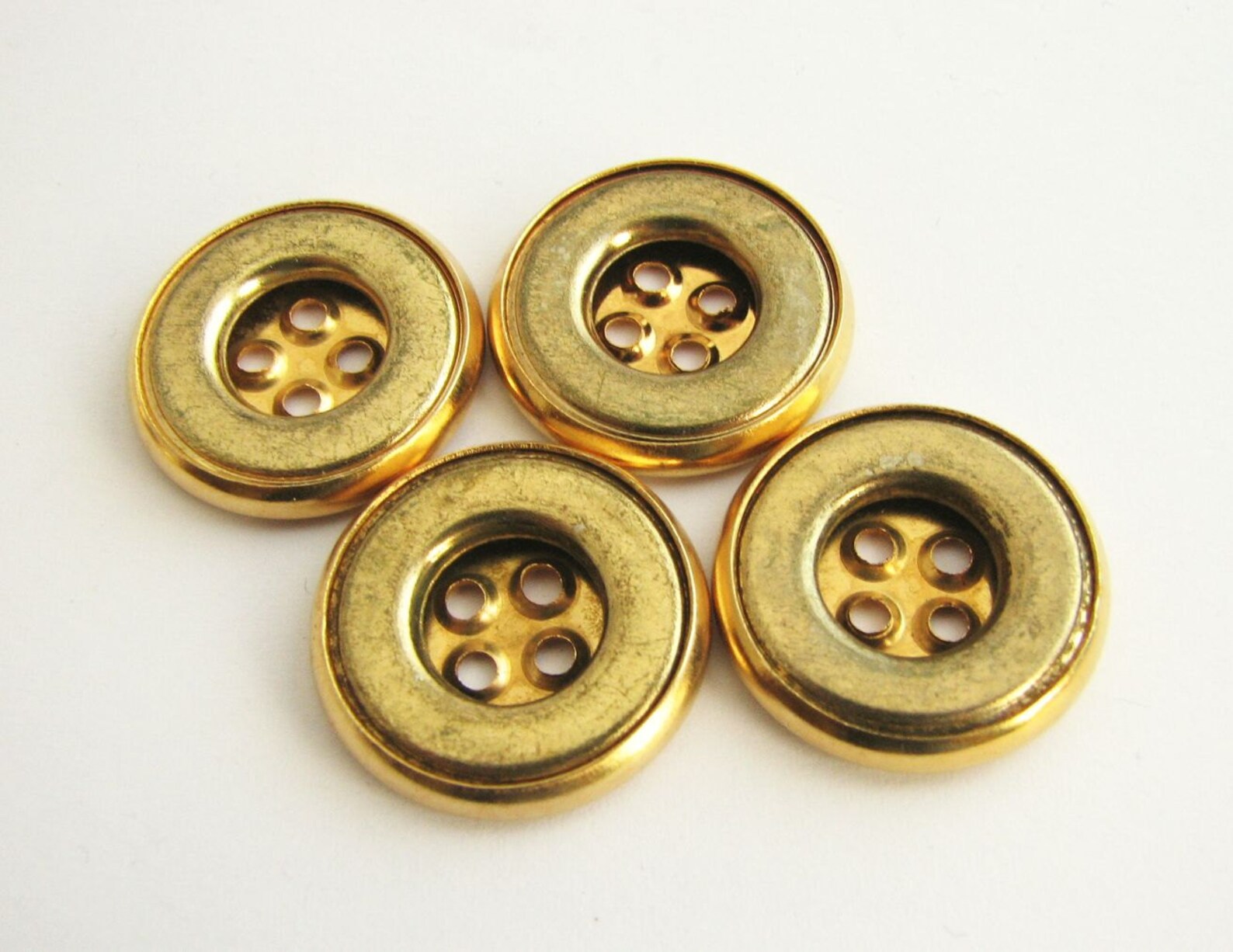 Gold metal buttons flat metal buttons very classic buttons Etsy