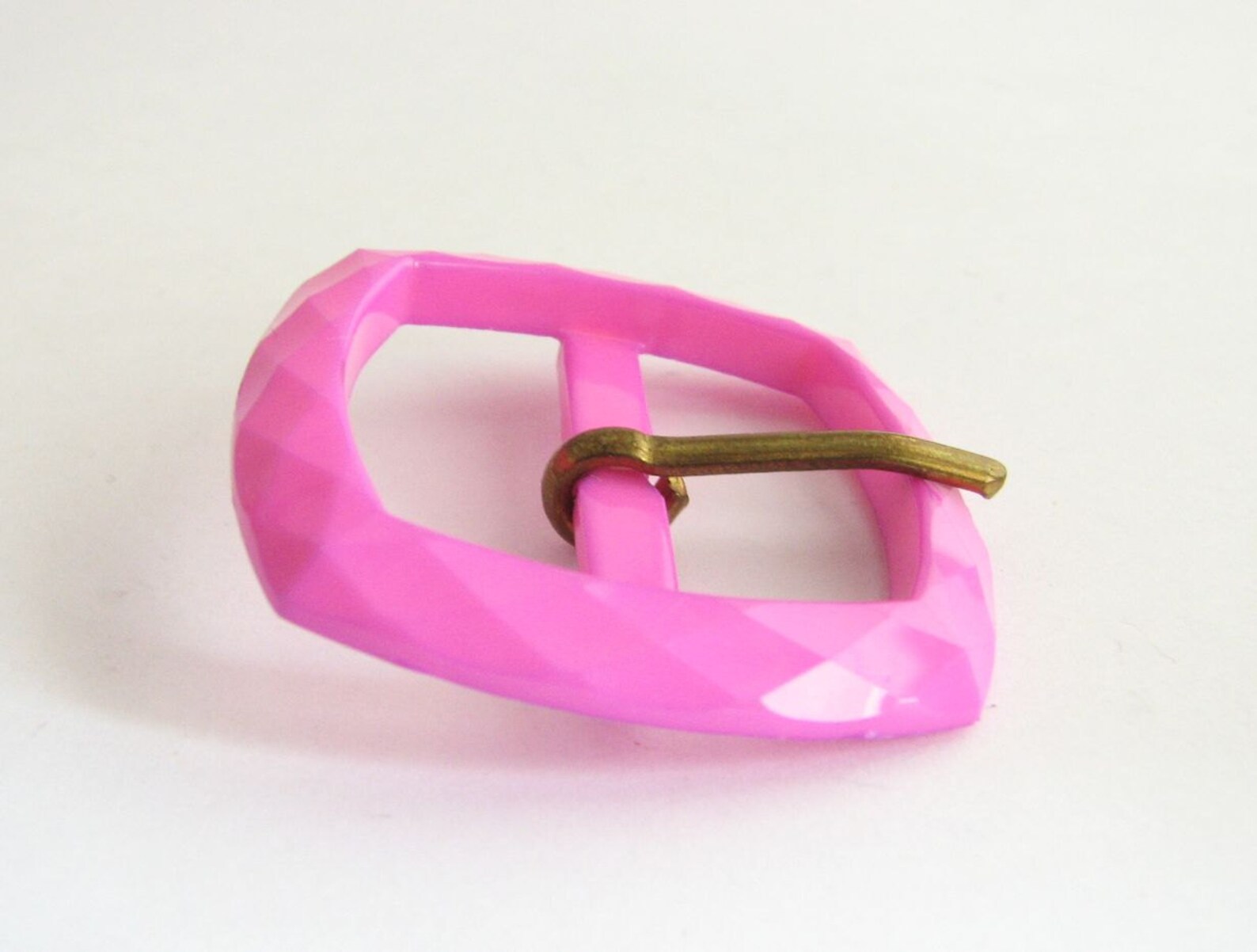 Neon pink belt buckle unused square pink buckles with prongs Etsy