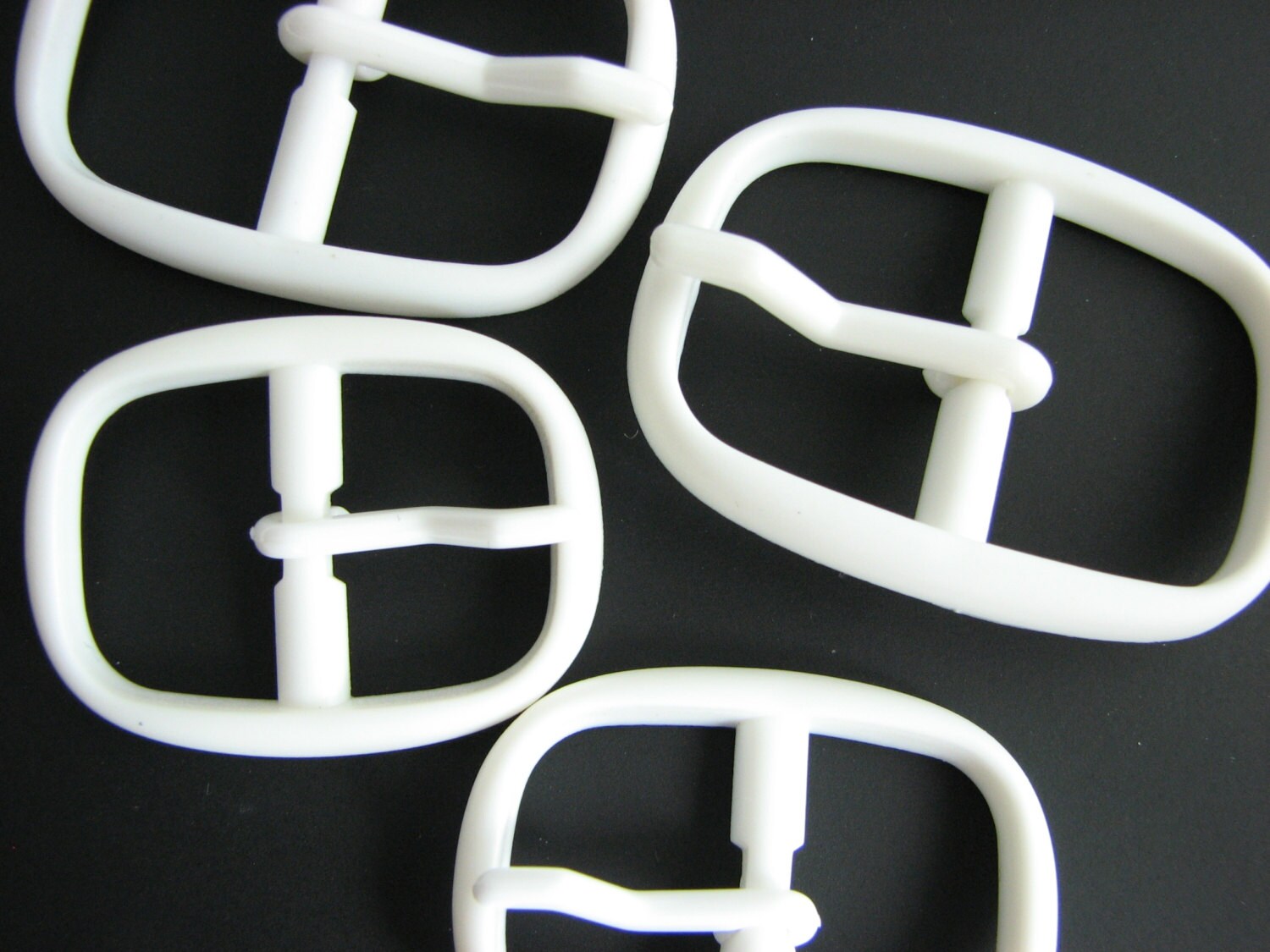 2 Small white buckles plastic buckles with white prongs Etsy