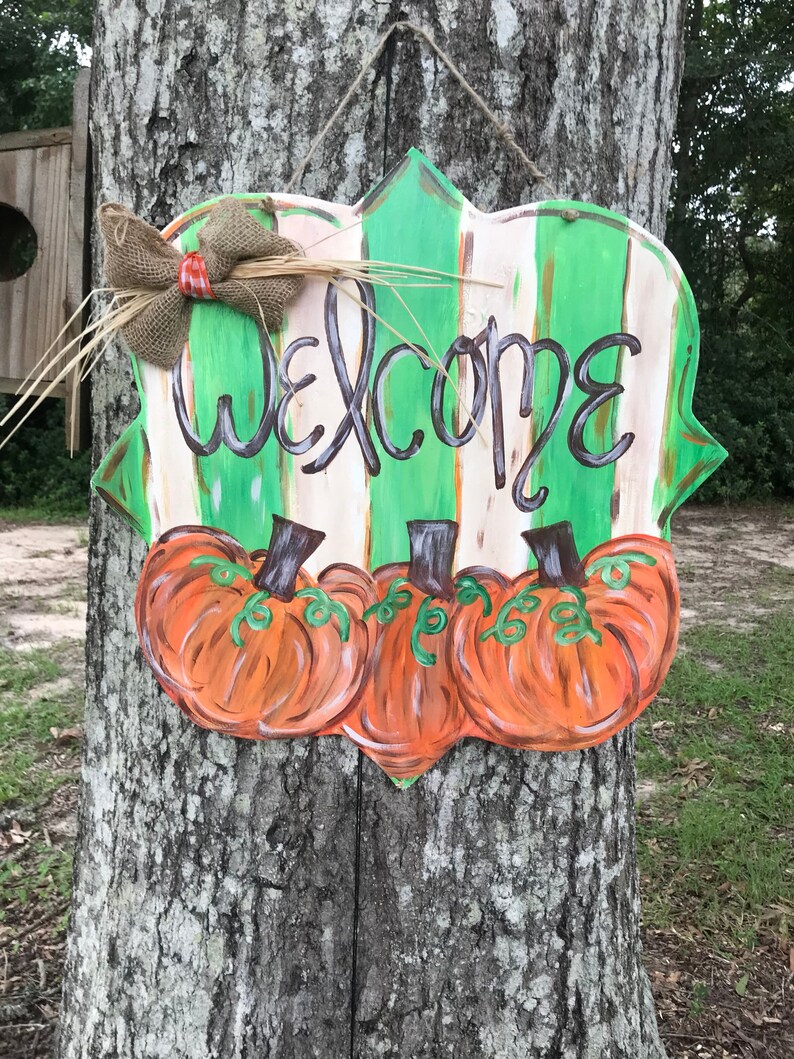Fall Door Hanger Autumn Door Hanger Pumpkin Door Hanger Fall Decor