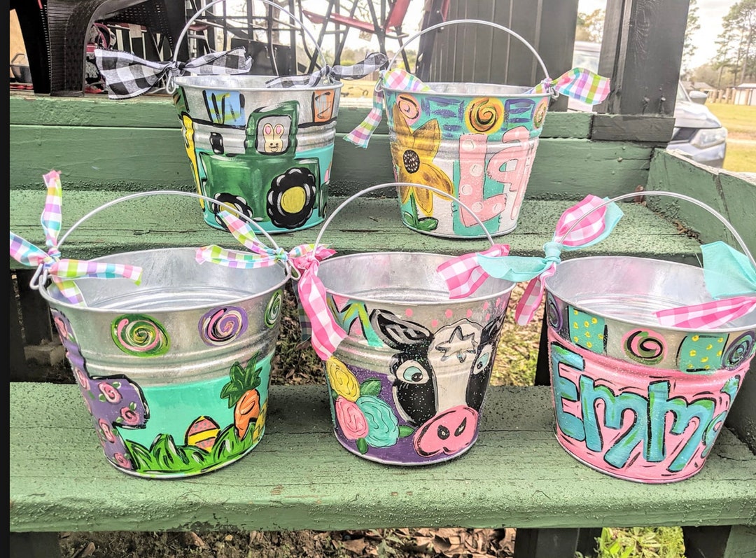 Personalized Painted Easter Buckets Etsy