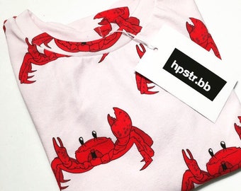 T-Shirt, top, crabs, crab, beachwear, summer, minimal, baby clothes, kids clothing, cotton jersey, summer clothes