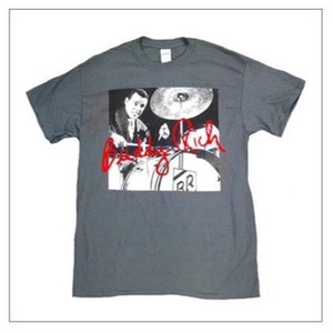 Buddy Rich Action Shot T-Shirt mit rotem Signature Great Gift Schlagzeuger
