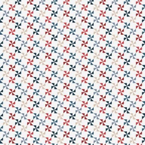 Red, White and True Pinwheels in off white by Riley Blake