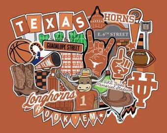 Texas Longhorn Doodle Panel