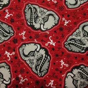 Alabama Elephant Crimson Tide Officially Licensed Fabric