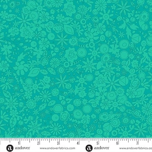 Sun Print Woodland in Teal by Alison Glass