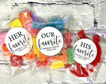 60 HIS HER OUR Wedding Stickers and bags