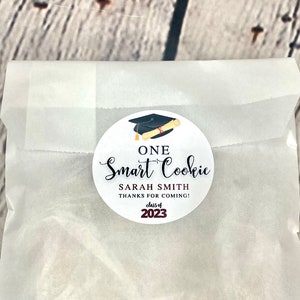 40 Bags & Labels ONE SMART COOKIE 2024 Graduation Labels