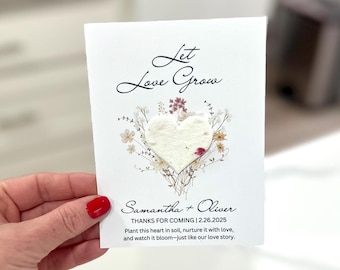 LET LOVE GROW | Love Grows Cards, Printable Wedding Favors, Personalized Wedding Favors
