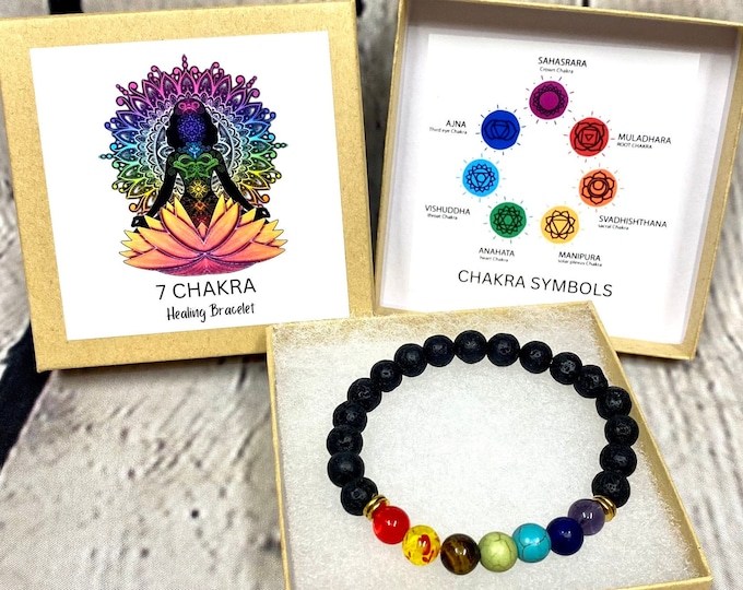 7 CHAKRA BRACELET | Gift Boxed | Ready to give | Yoga 8MM