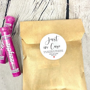 40 JUST IN CASE labels / bags