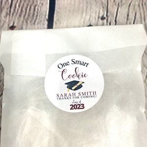 40 Bags & Labels ONE SMART COOKIE 2024 Graduation Labels