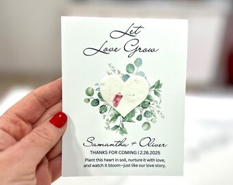 LET LOVE GROW | Love Grows Cards, Printable Wedding Favors, Personalized Wedding Favors