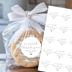 A Sweet Thank You Wedding Stickers Name Labels | Round Matte | Favor Bag Stickers | Candy Welcome| Thank you