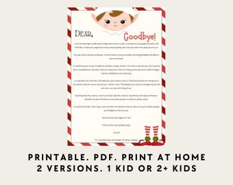 Goodbye Letter From Elf two versions for one child or multiple children