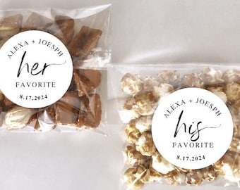 40 His Her Wedding Stickers and bags