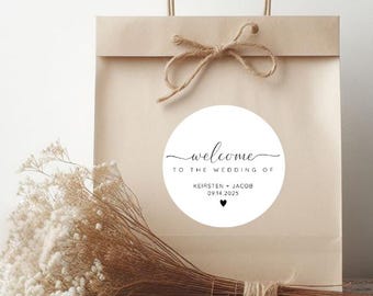 Personalized Wedding Welcome Labels • 3 Inch Matte Stickers • Smudge proof & Waterproof • Ships Next Day
