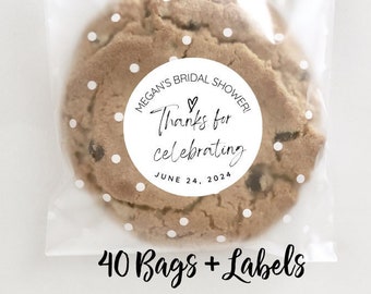 40 Bags & Labels Stickers Baby Shower or Bridal Shower