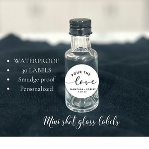 GLOSSY Waterproof Custom 1.5-Inch Labels for Mini Liquor Bottles - Perfect for Weddings, Events & Gifts!