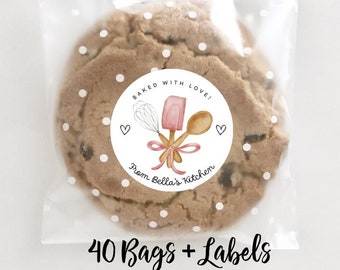 40 Bags & Labels Stickers Baked With Love