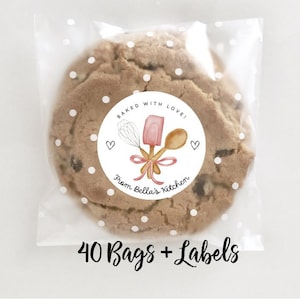 40 Bags & Labels Stickers Baked With Love