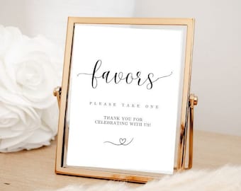 Favors 8x10 Sign Instant Download