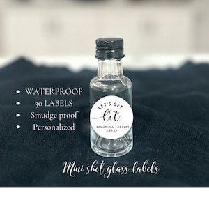 GLOSSY Waterproof Custom 1.5-Inch Labels for Mini Liquor Bottles - Perfect for Weddings, Events & Gifts!