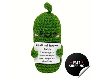 Handmade Crocheted Emotional Support Pickle - "You're a Big Dill" - Ships Fast & Daily!