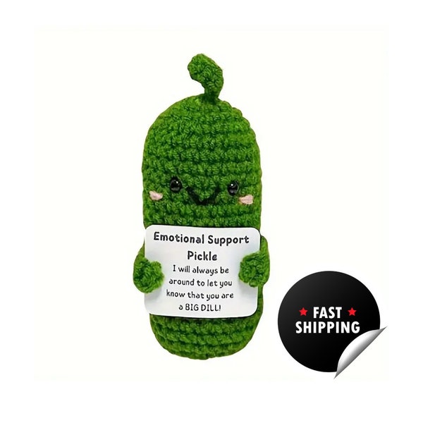 Handmade Crocheted Emotional Support Pickle - "You're a Big Dill" - Ships Fast & Daily!