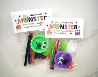 Personalized "Build Your Own Monster" Halloween Play Dough Favors - Ready to Give!