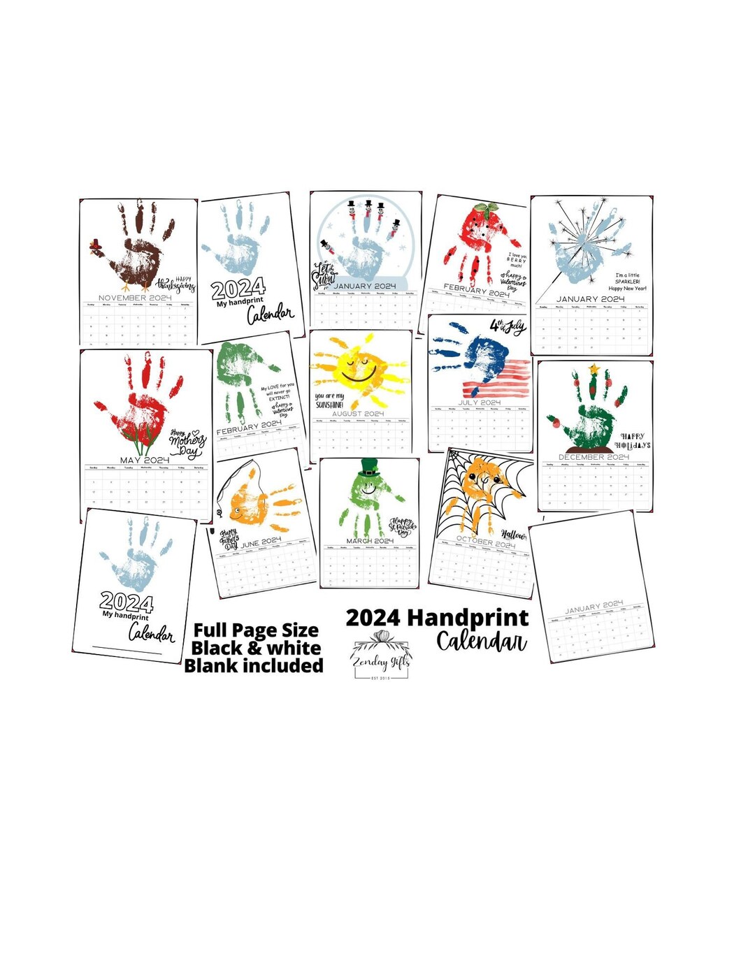 2025 Keepsake Handprint Calendar Parent Student Gift Etsy