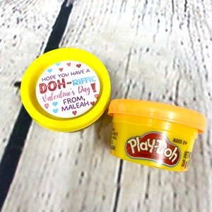 30 printed 1.5 inch Doh riffic valentine's day day classroom party stickers tags Favors