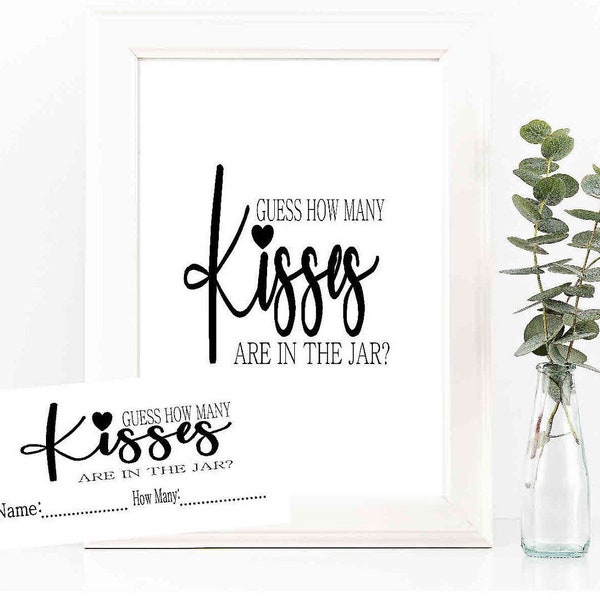 Guess how many kisses in the jar instant download