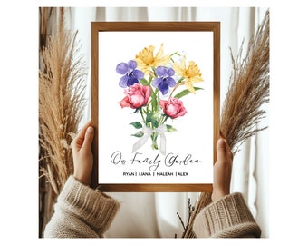Láminas personalizadas de flores de nacimiento - "El jardín de la abuela" y más - Archivo digital de alta resolución