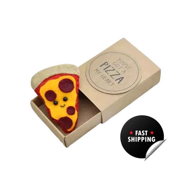 Handcrafted Felted Pizza in a Box - "You've Got a Pizza My Heart"