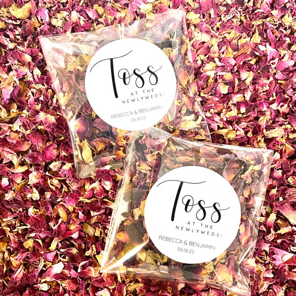 DRIED ROSE CONFETTI filled toss some love